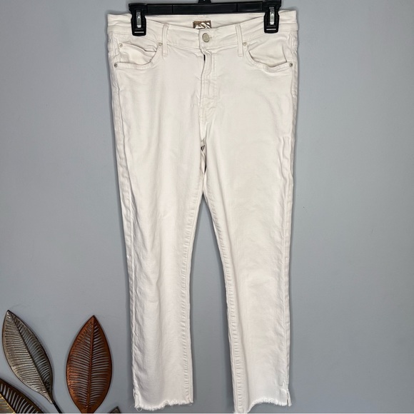 MOTHER THE RASCAL Ankle snippet high Waist straight leg white jeans - Picture 4 of 11